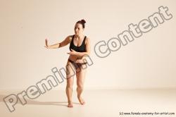 Underwear Martial art Woman White Moving poses Average long colored Dynamic poses Academic